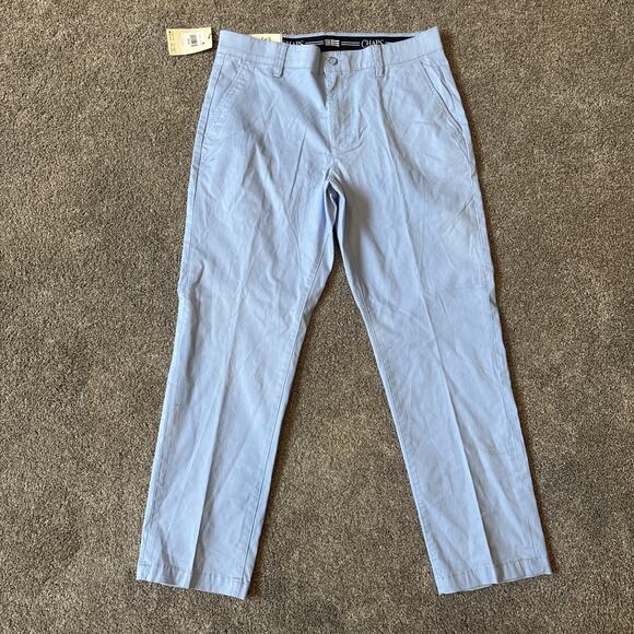 Chaps Men's Comfort Stretch Straight Fit Light Blue 34x30 Chino Pants NWT - Picture 1 of 7